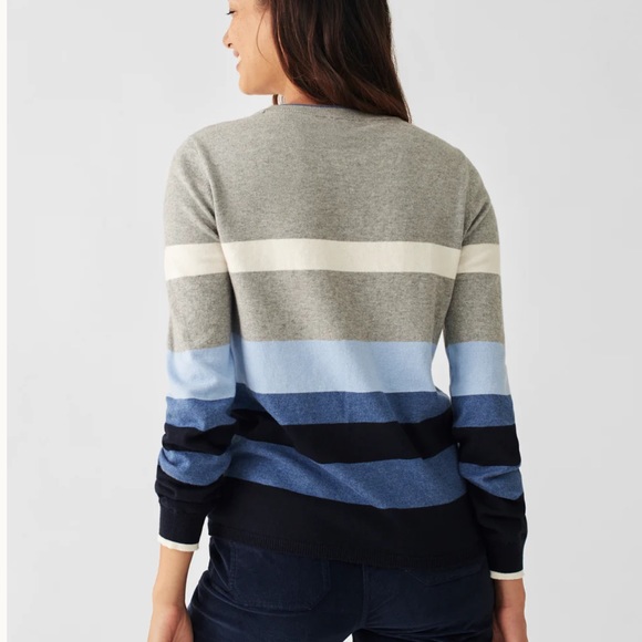 NWT Faherty
Ollie Stripe Print Crew Neck Cashmere Blend Sweater - Picture 4 of 8